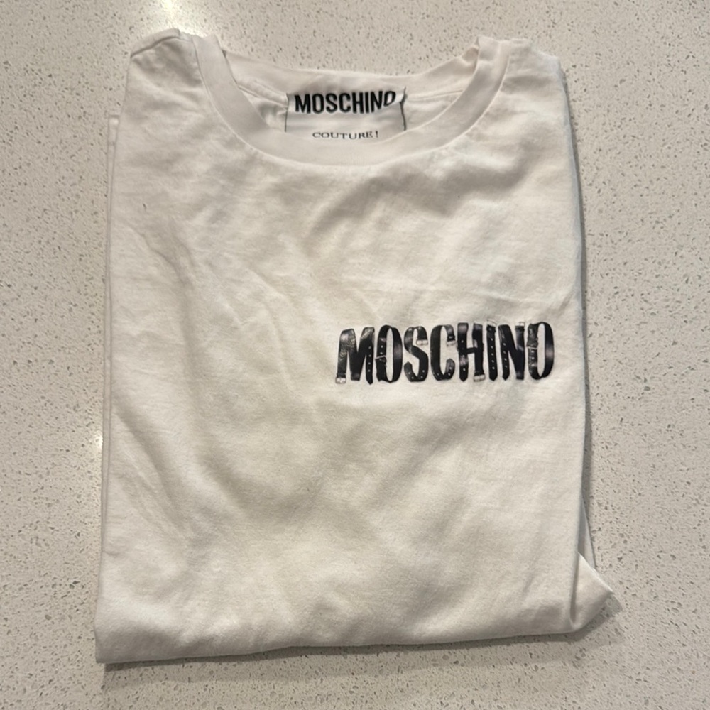 Moschino Cream Logo Tee